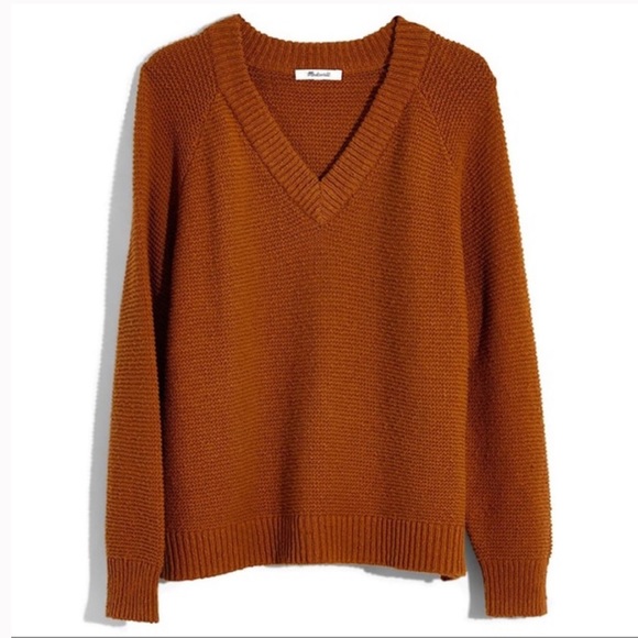 Arden V-Neck Crop Pullover Sweater 100% cotton Madewell - sold out! - Picture 2 of 7